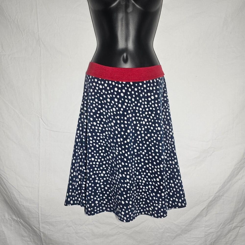 Y2k vintage 50s retro blue polka knee length skirt